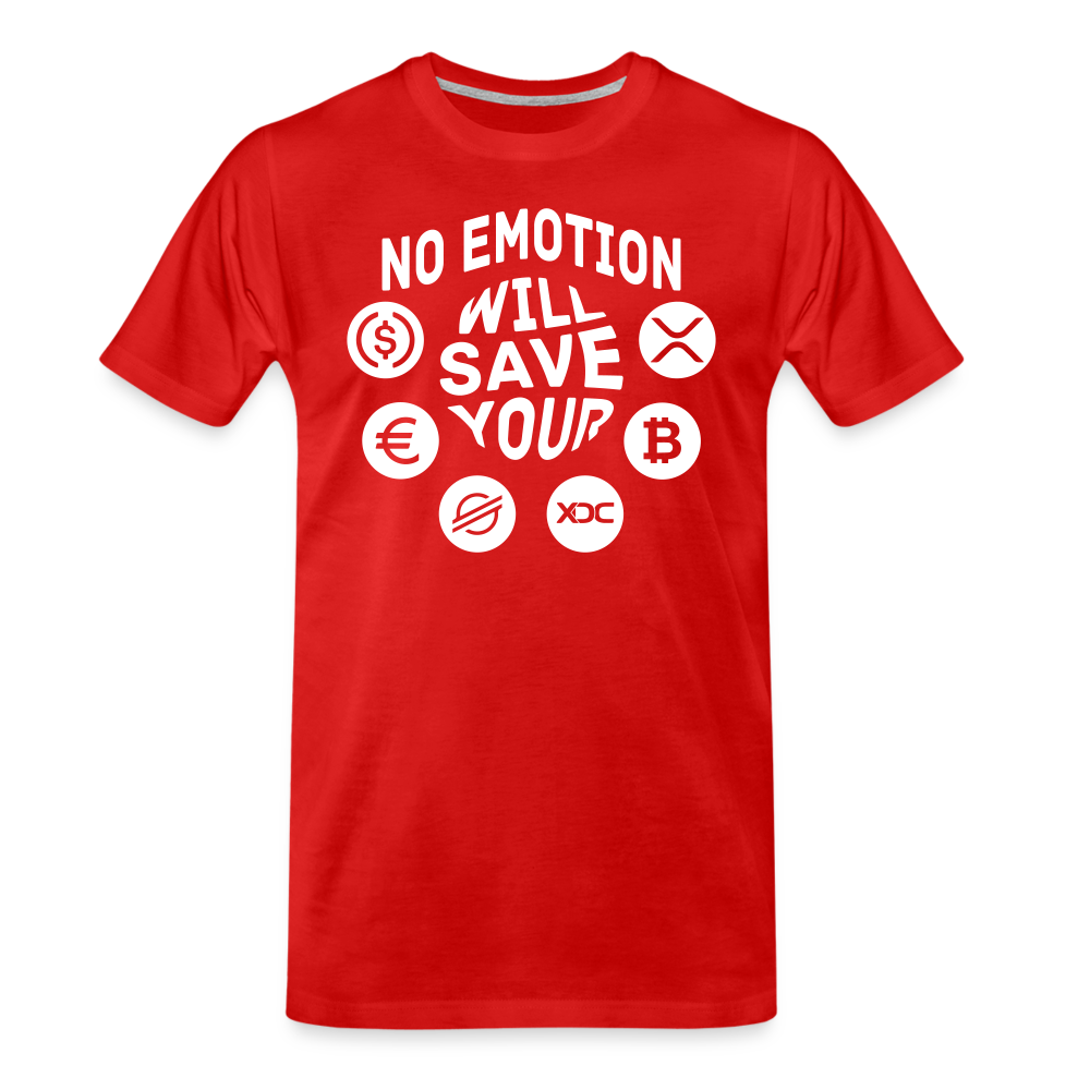 Crypto No Emotion t shirt Red Front